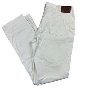 Polo Ralph Lauren Mens Stretch Straight Fit Pants Off White Cream Chino 36x34